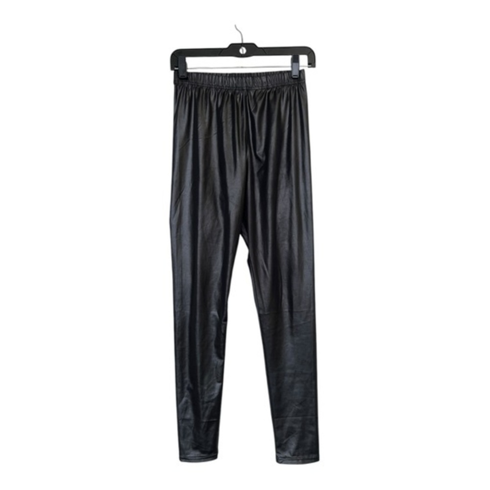 New Mix Black Faux Leather Leggings Size L
